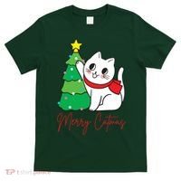 Merry Catmas Cute Christmas Cat Lover T-Shirt thumb 0