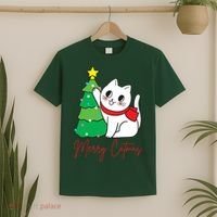 Merry Catmas Cute Christmas Cat Lover T-Shirt thumb 2