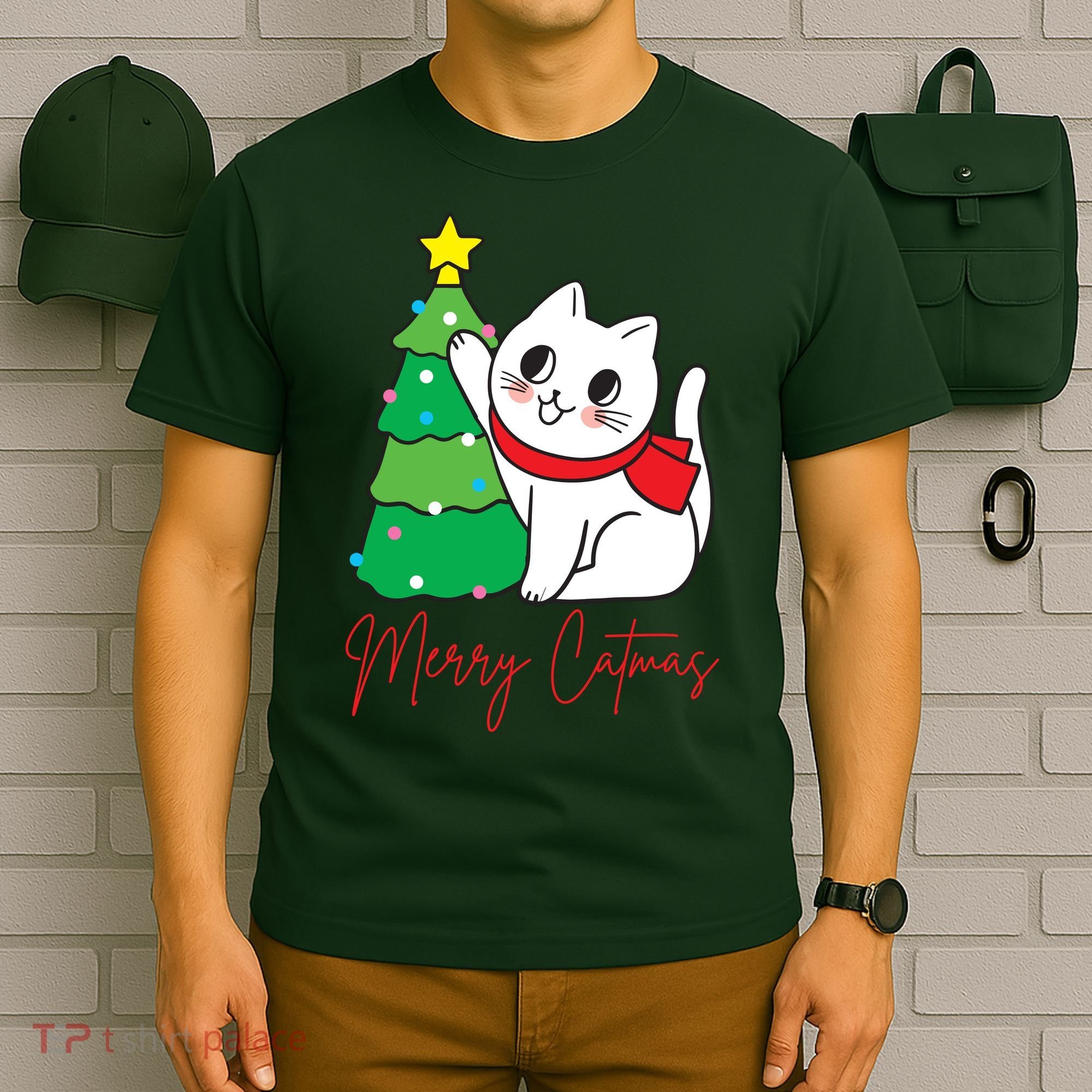 Merry Catmas Cute Christmas Cat Lover T-Shirt