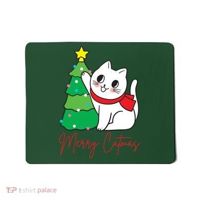 Merry Catmas Cute Christmas Cat Lover Mousepad