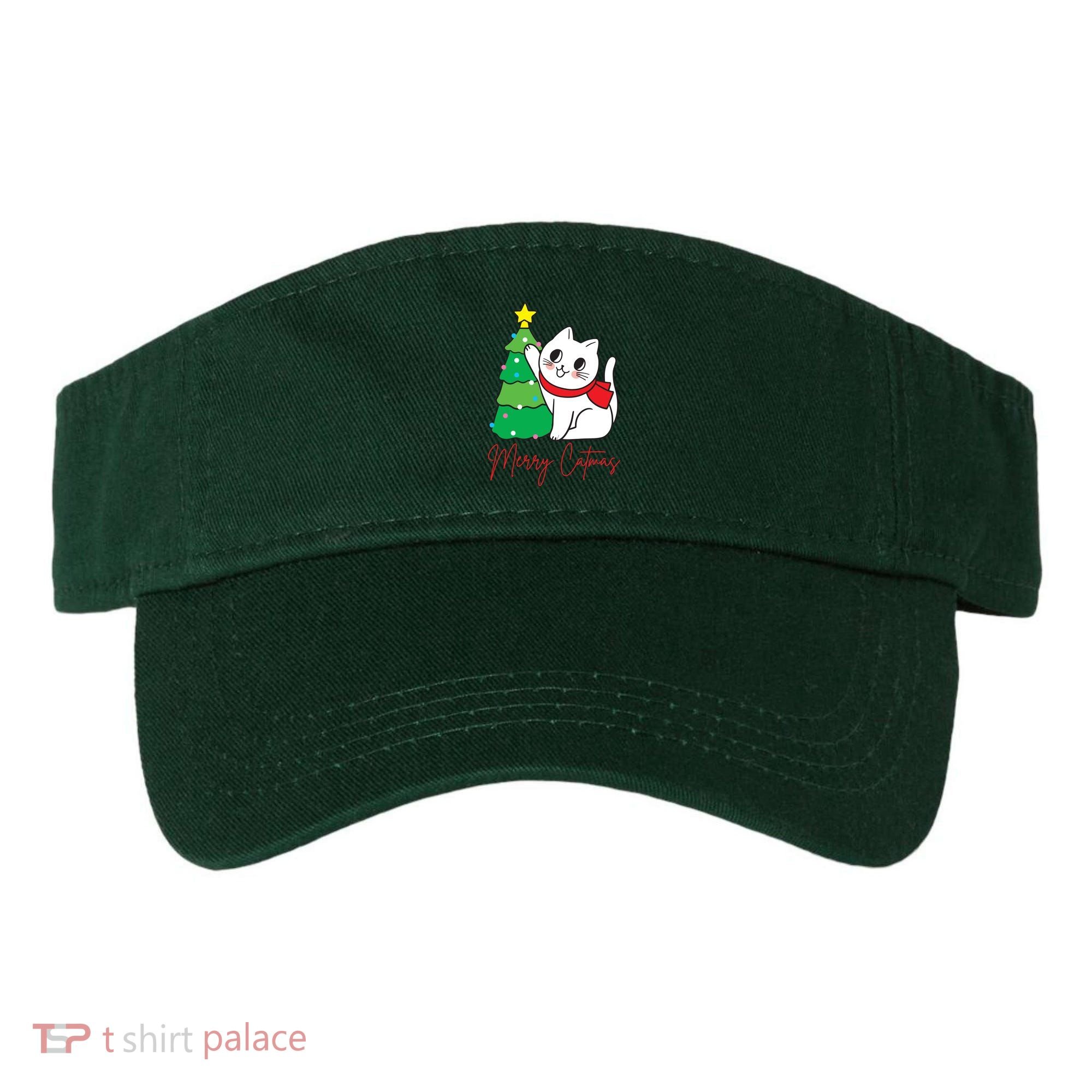 Merry Catmas Cute Christmas Cat Lover Visor