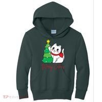 Merry Catmas Cute Christmas Cat Lover Kids Hoodie thumb 0