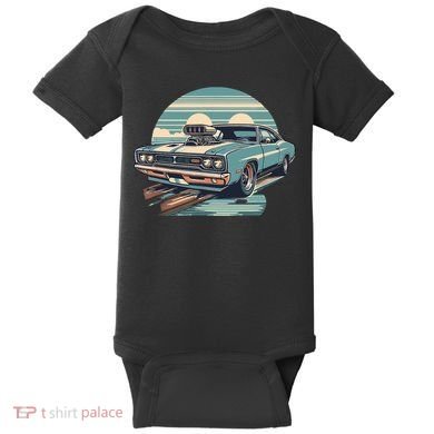 Muscle Car (Classic Vintage Retro Design) Baby Bodysuit