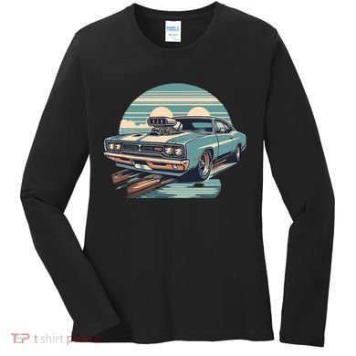 Muscle Car (Classic Vintage Retro Design) Women's Long Sleeve Shirt