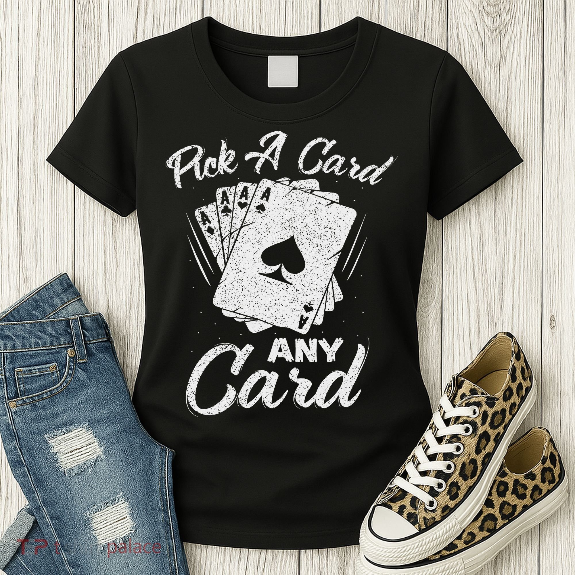 Magician Costume Card Tricks Pick A Card Any Card Women's T-Shirt
