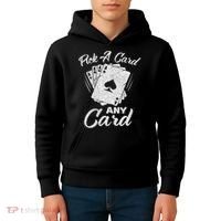 Magician Costume Card Tricks Pick A Card Any Card Kids Hoodie thumb 4