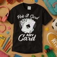 Magician Costume Card Tricks Pick A Card Any Card Kids T-Shirt thumb 3