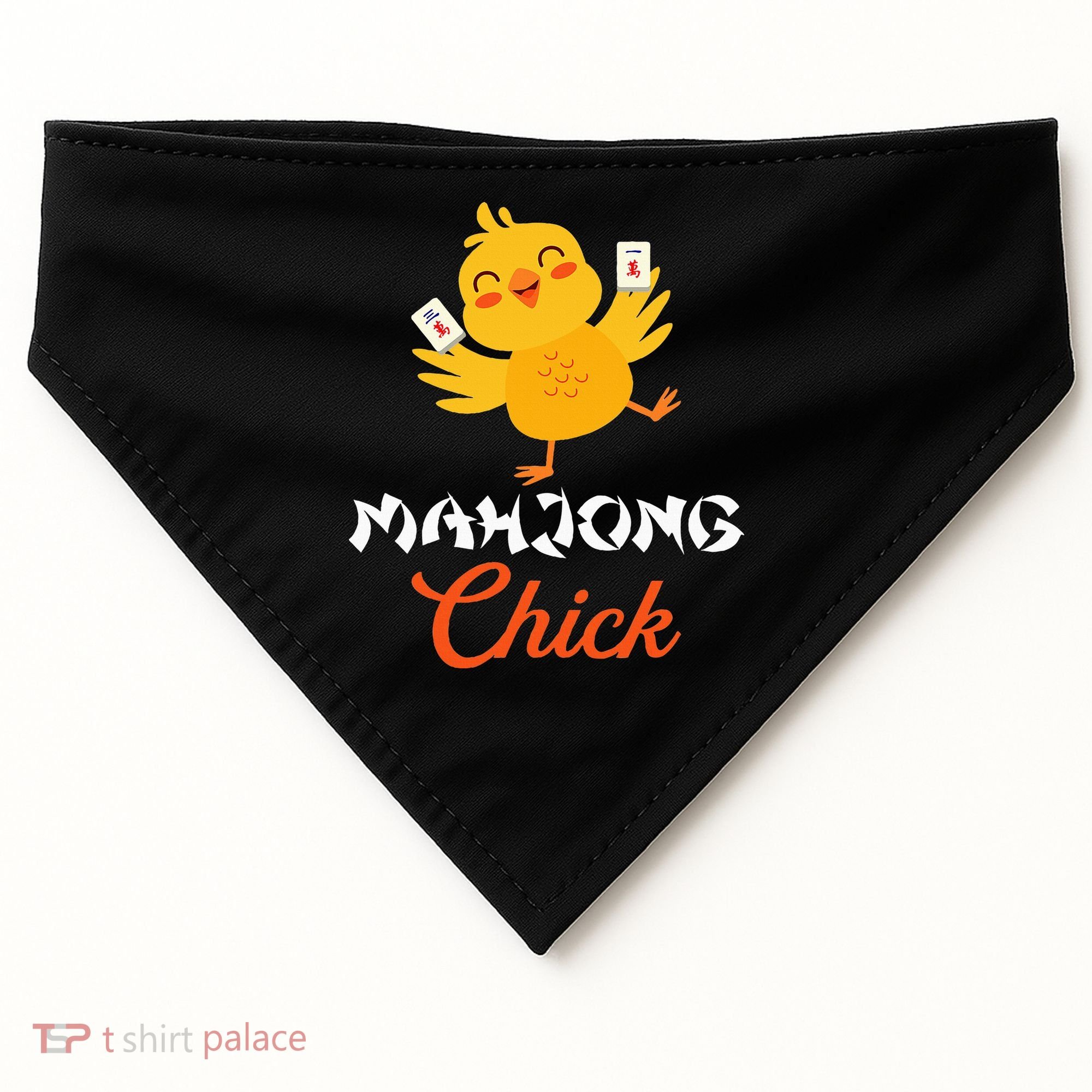 Mahjong Chick Chinese Board Game Mah Jongg Player USA-Made Doggie Bandana