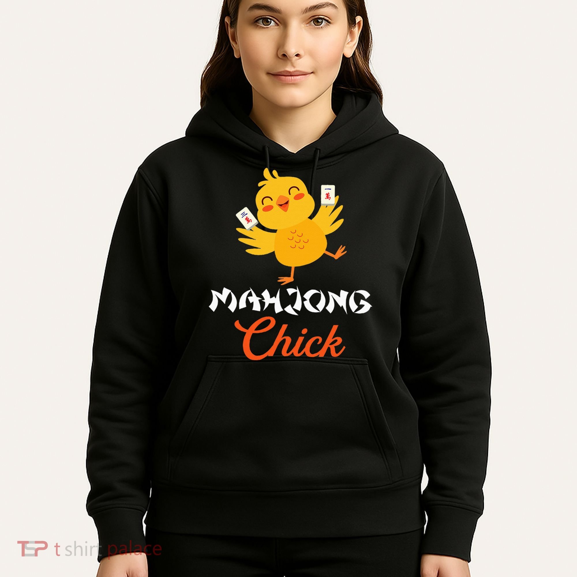 Mahjong Chick Chinese Board Game Mah Jongg Player Hoodie