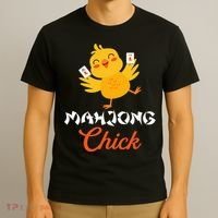 Mahjong Chick Chinese Board Game Mah Jongg Player T-Shirt thumb 3
