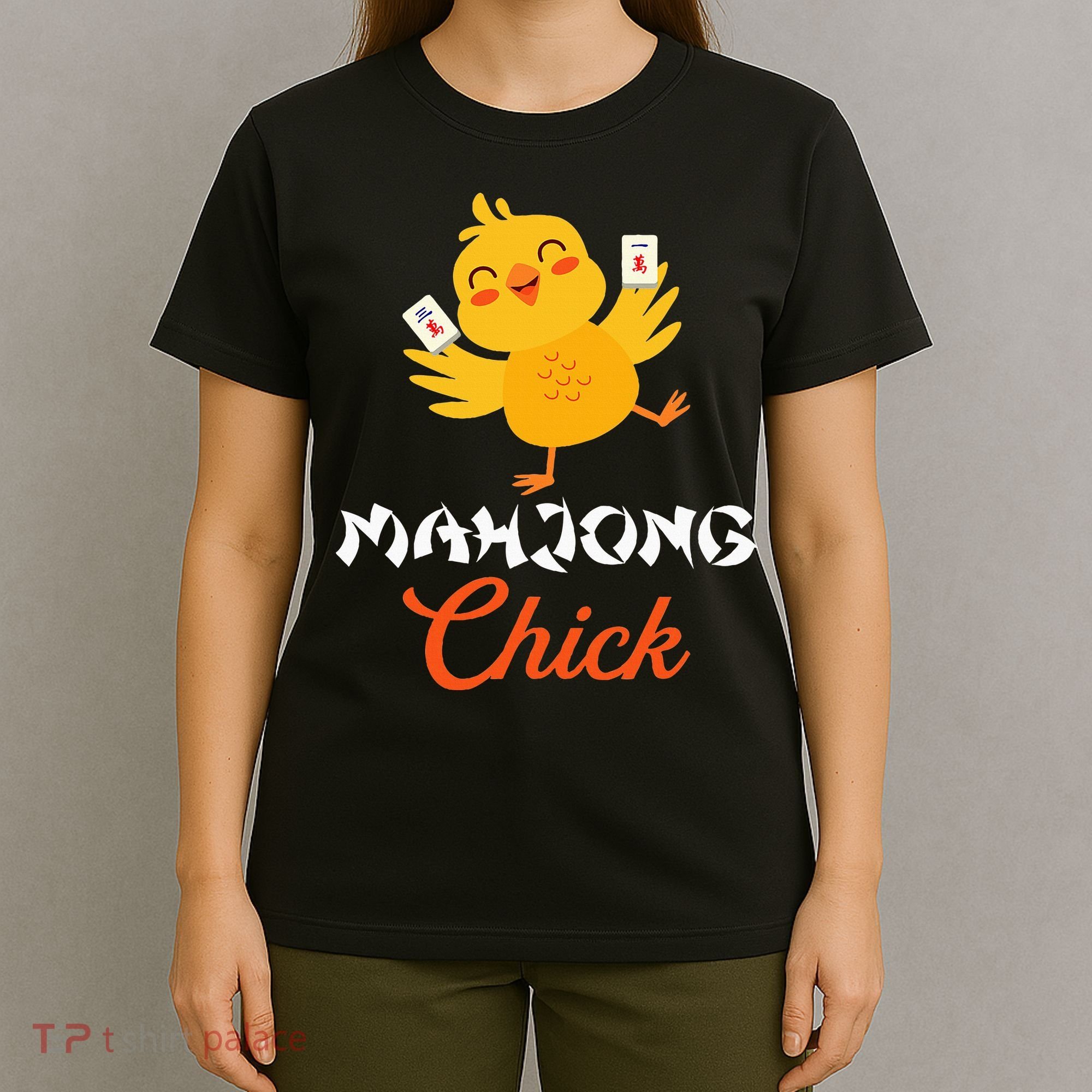 Mahjong Chick Chinese Board Game Mah Jongg Player T-Shirt