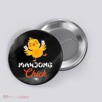 Mahjong Chick Chinese Board Game Mah Jongg Player Button thumb 0