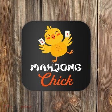 Mahjong Chick Chinese Board Game Mah Jongg Player Coaster