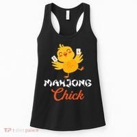Mahjong Chick Chinese Board Game Mah Jongg Player Women's Tank Top thumb 0