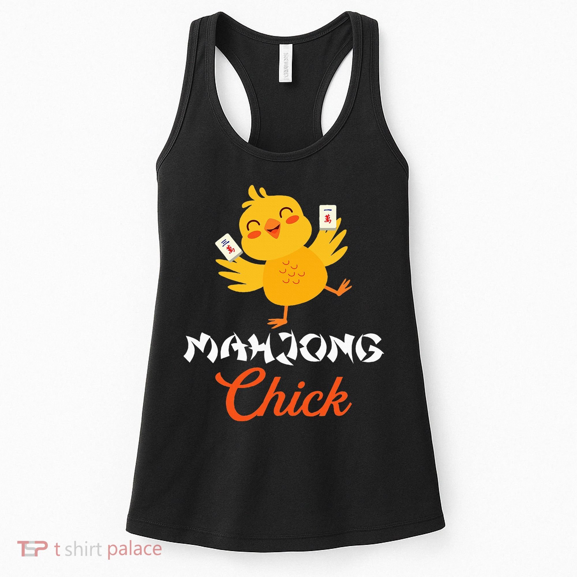 Mahjong Chick Chinese Board Game Mah Jongg Player Women's Tank Top