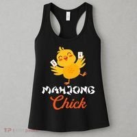 Mahjong Chick Chinese Board Game Mah Jongg Player Women's Tank Top thumb 3