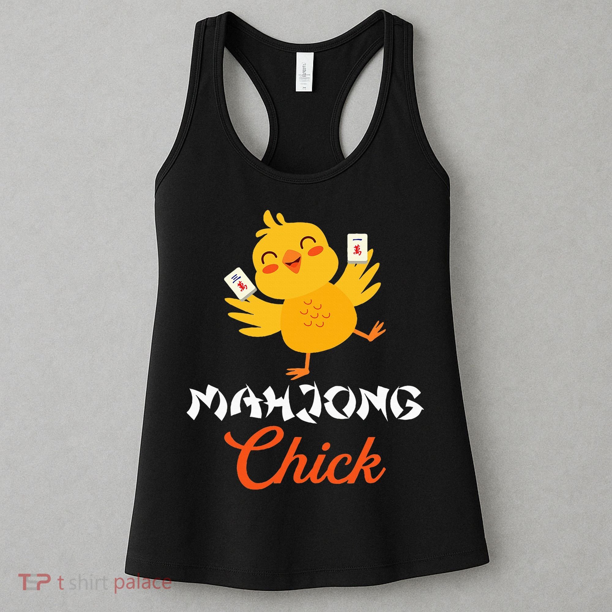 Mahjong Chick Chinese Board Game Mah Jongg Player Women's Tank Top