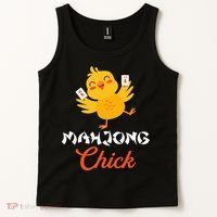 Mahjong Chick Chinese Board Game Mah Jongg Player Tank Top thumb 2