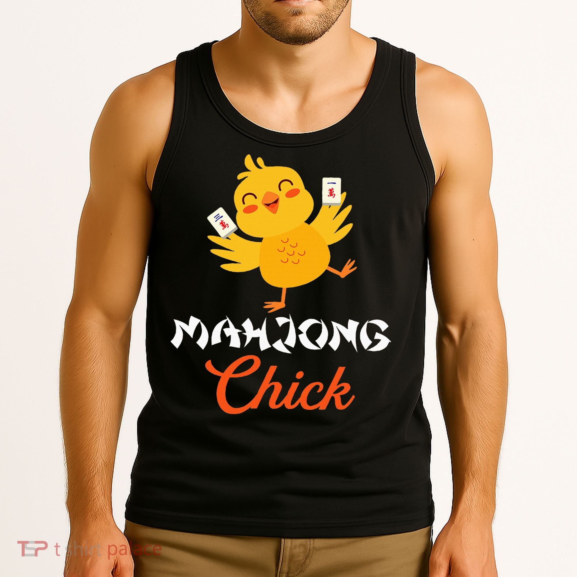 Mahjong Chick Chinese Board Game Mah Jongg Player Tank Top