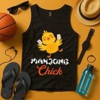 Mahjong Chick Chinese Board Game Mah Jongg Player Tank Top thumb 4
