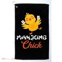 Mahjong Chick Chinese Board Game Mah Jongg Player Golf Towel thumb 0