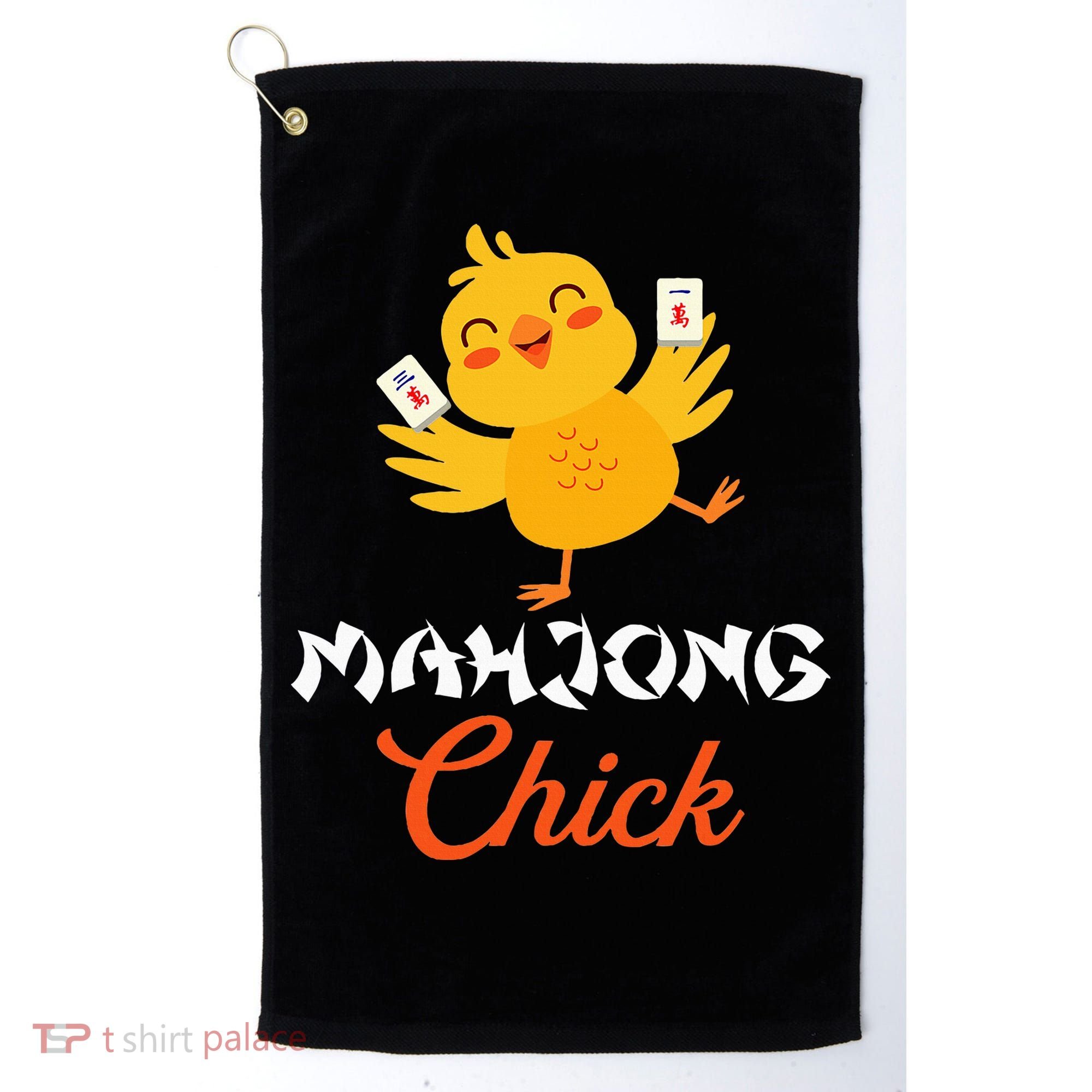 Mahjong Chick Chinese Board Game Mah Jongg Player Golf Towel