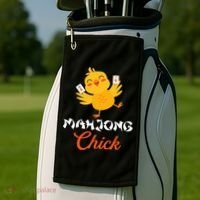 Mahjong Chick Chinese Board Game Mah Jongg Player Golf Towel thumb 2