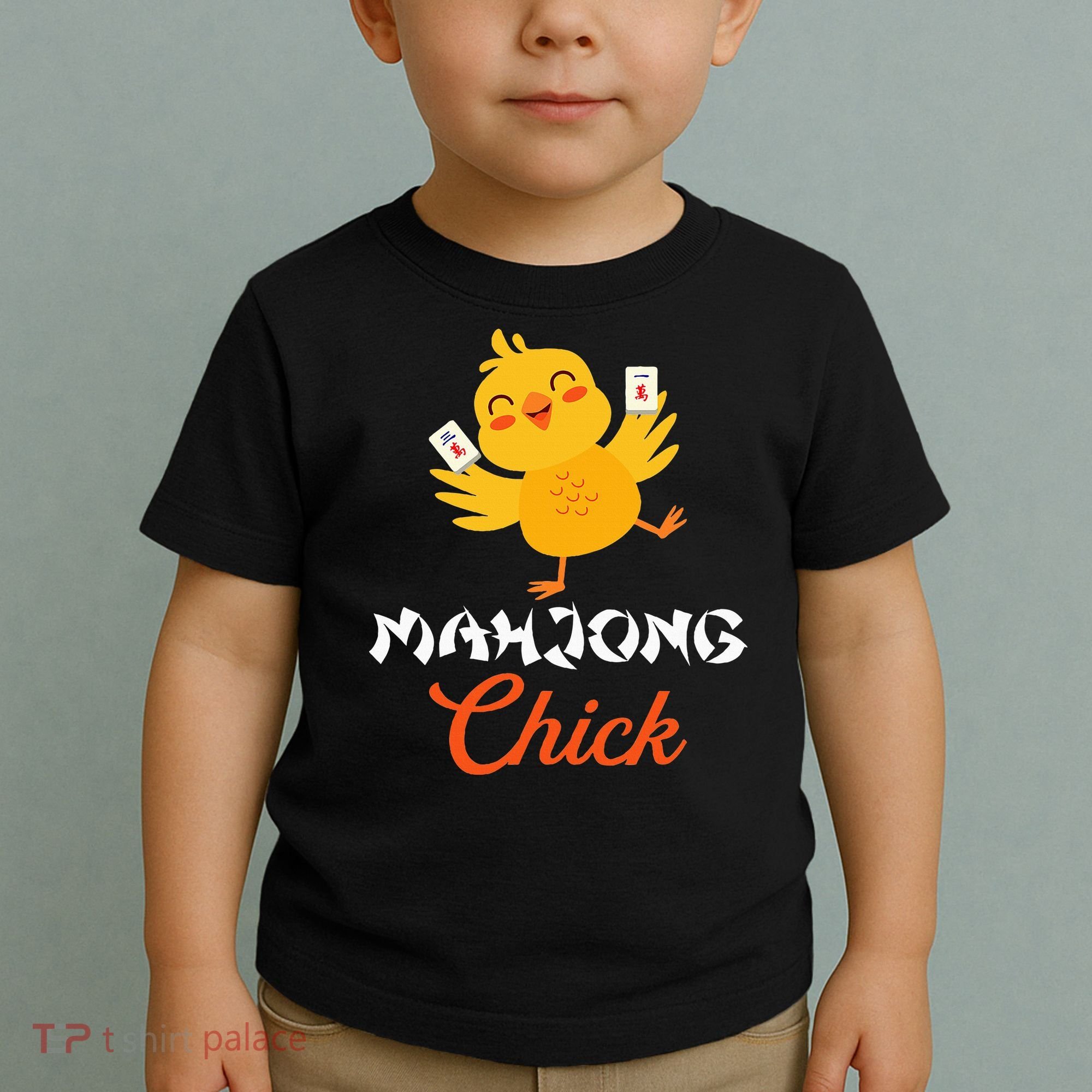 Mahjong Chick Chinese Board Game Mah Jongg Player Toddler T-Shirt