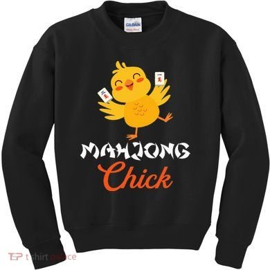 Mahjong Chick Chinese Board Game Mah Jongg Player Kids Sweatshirt