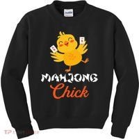 Mahjong Chick Chinese Board Game Mah Jongg Player Kids Sweatshirt thumb 0