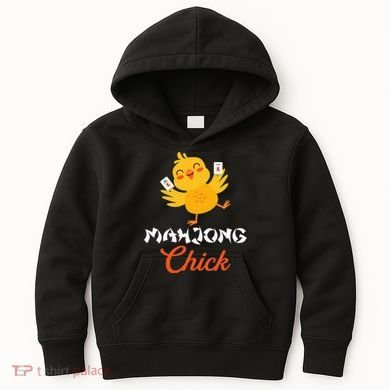 Mahjong Chick Chinese Board Game Mah Jongg Player Kids Hoodie