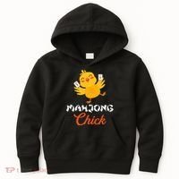 Mahjong Chick Chinese Board Game Mah Jongg Player Kids Hoodie thumb 0