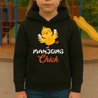 Mahjong Chick Chinese Board Game Mah Jongg Player Kids Hoodie thumb 3