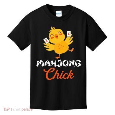Mahjong Chick Chinese Board Game Mah Jongg Player Kids T-Shirt