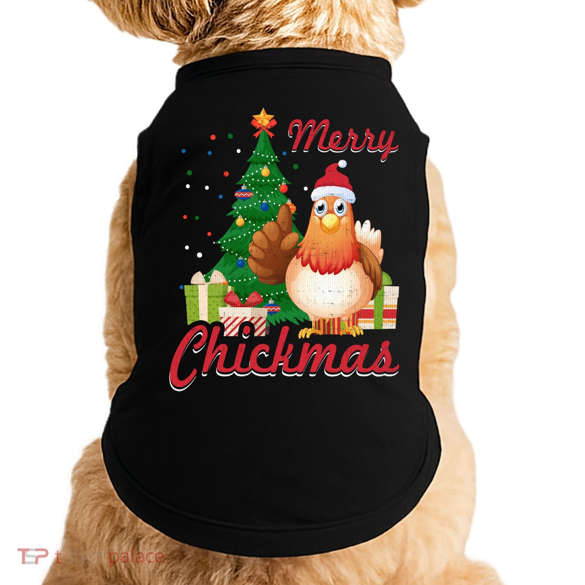 Merry Chickmas Chicken Christmas Funny Gift Xmas Gift Meaningful Gift Doggie Tank
