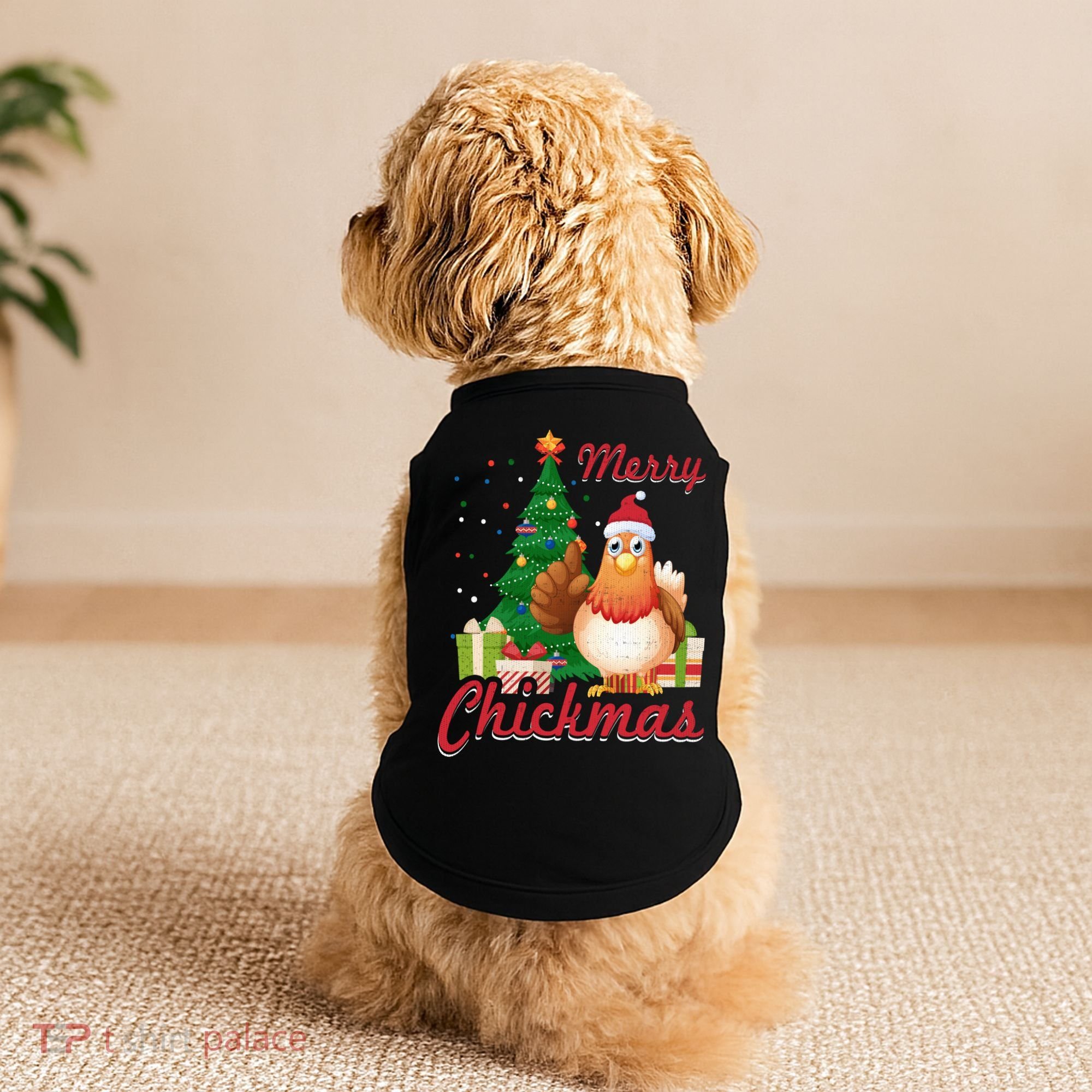 Merry Chickmas Chicken Christmas Funny Gift Xmas Gift Meaningful Gift Doggie Tank