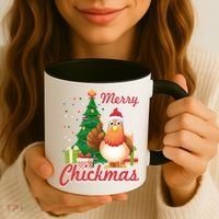 Merry Chickmas Chicken Christmas Funny Gift Xmas Gift Meaningful Gift Coffee Mug thumb 3