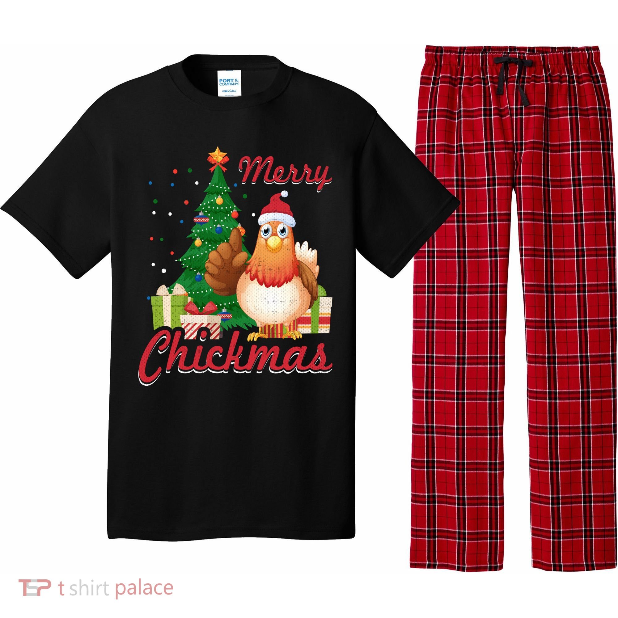 Merry Chickmas Chicken Christmas Funny Gift Xmas Gift Meaningful Gift Pajama Set