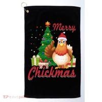 Merry Chickmas Chicken Christmas Funny Gift Xmas Gift Meaningful Gift Golf Towel thumb 0