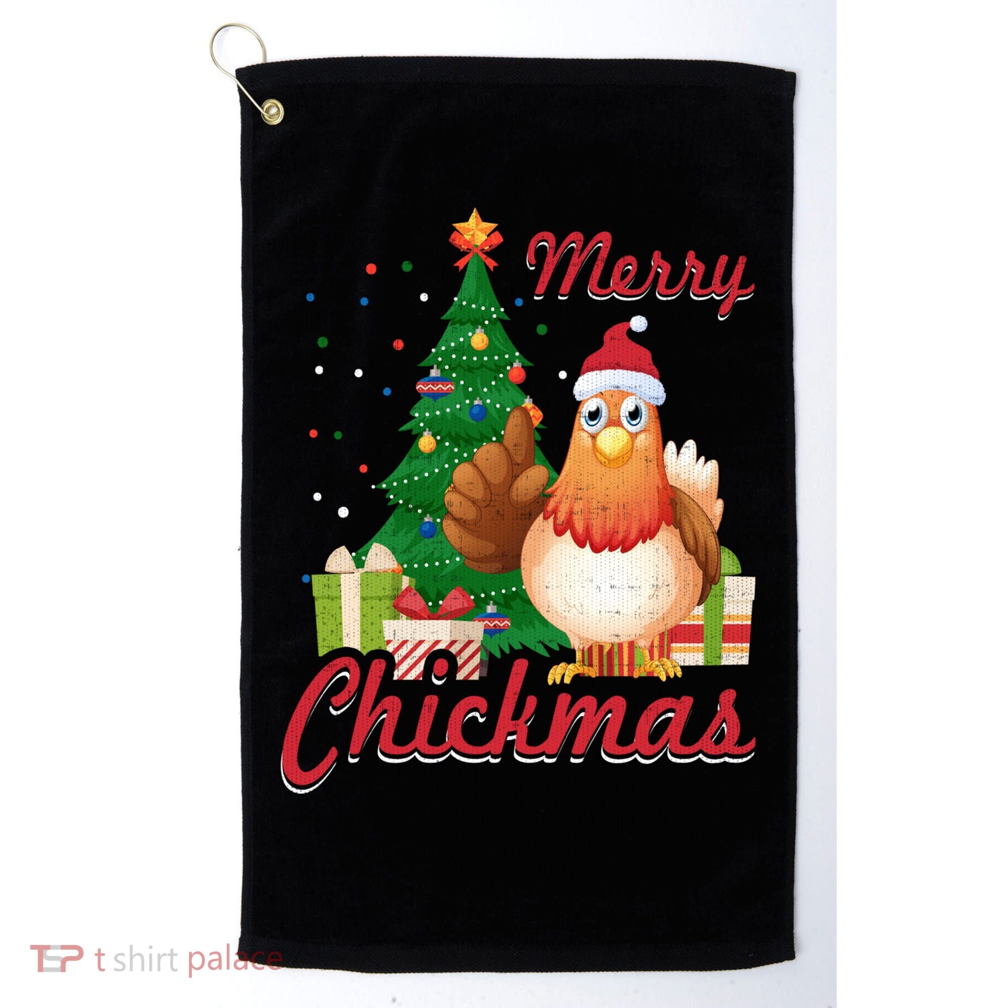 Merry Chickmas Chicken Christmas Funny Gift Xmas Gift Meaningful Gift Golf Towel