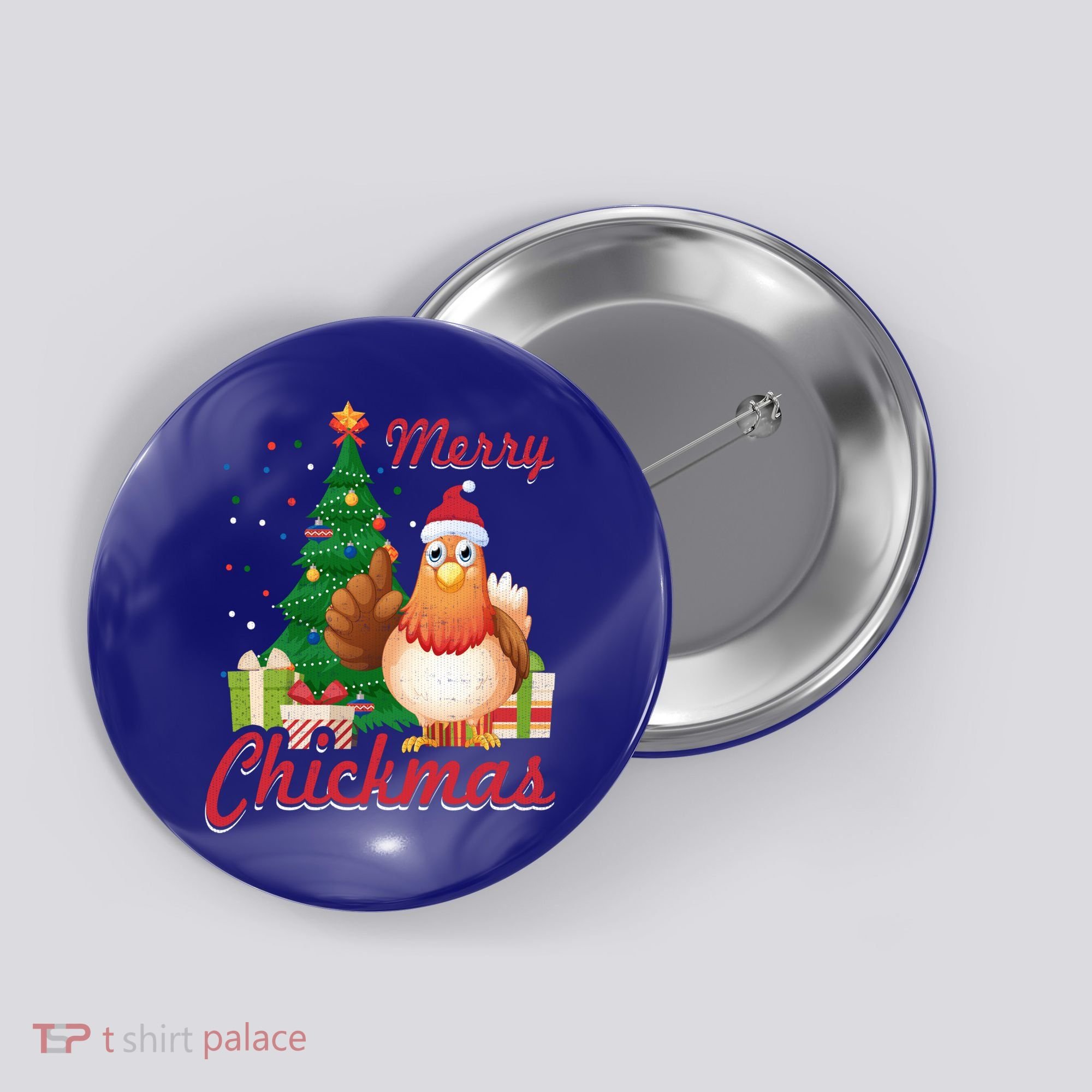 Merry Chickmas Chicken Christmas Funny Gift Xmas Gift Meaningful Gift Button