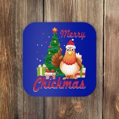 Merry Chickmas Chicken Christmas Funny Gift Xmas Gift Meaningful Gift Coaster