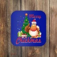 Merry Chickmas Chicken Christmas Funny Gift Xmas Gift Meaningful Gift Coaster thumb 0