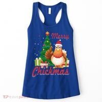 Merry Chickmas Chicken Christmas Funny Gift Xmas Gift Meaningful Gift Women's Tank Top thumb 0