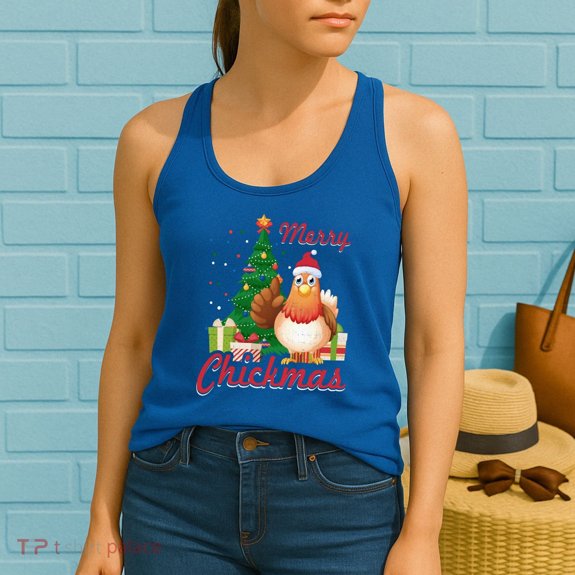 Merry Chickmas Chicken Christmas Funny Gift Xmas Gift Meaningful Gift Women's Tank Top