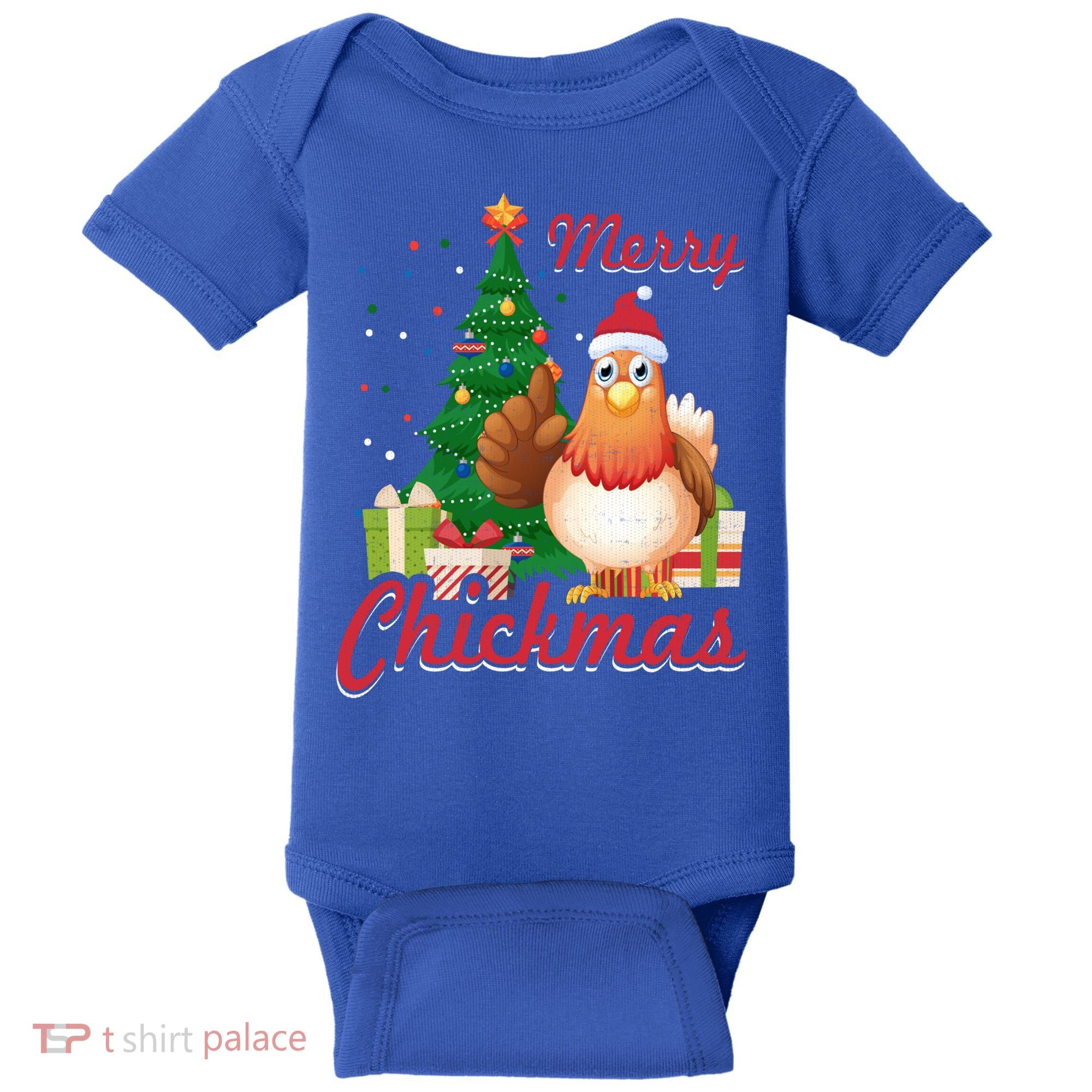 Merry Chickmas Chicken Christmas Funny Gift Xmas Gift Meaningful Gift Baby Bodysuit