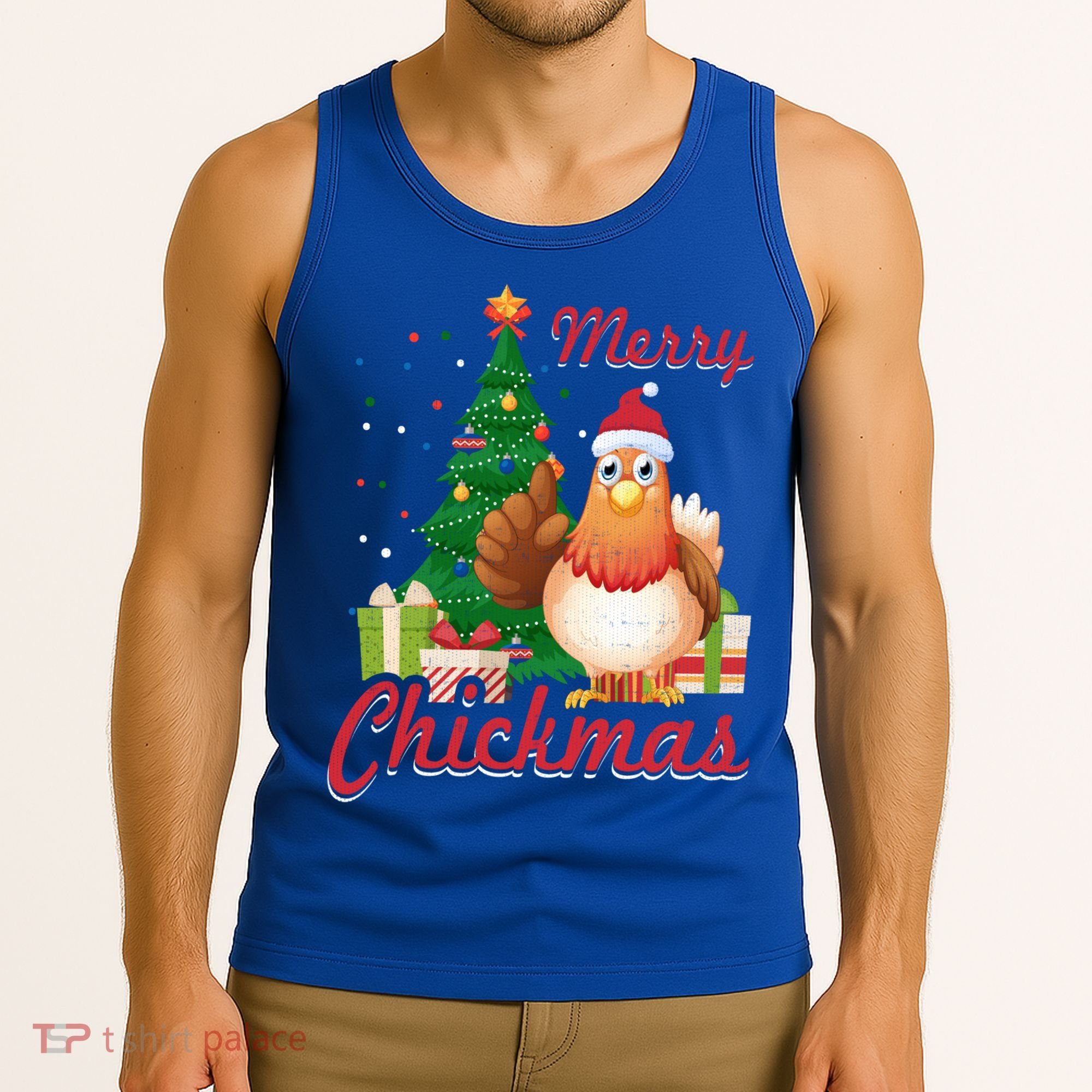 Merry Chickmas Chicken Christmas Funny Gift Xmas Gift Meaningful Gift Tank Top