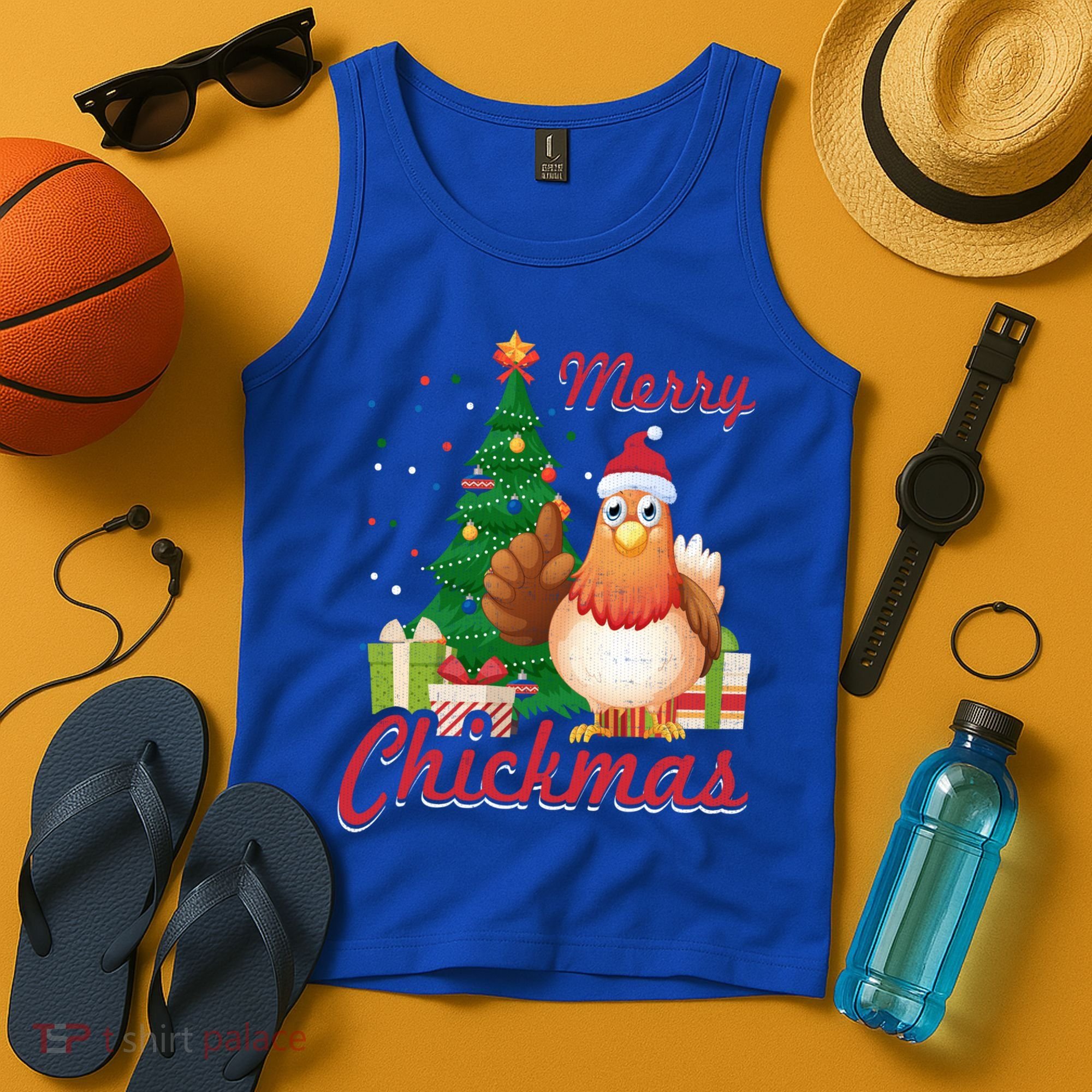 Merry Chickmas Chicken Christmas Funny Gift Xmas Gift Meaningful Gift Tank Top