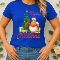 Merry Chickmas Chicken Christmas Funny Gift Xmas Gift Meaningful Gift Women's T-Shirt thumb 2