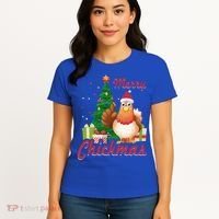 Merry Chickmas Chicken Christmas Funny Gift Xmas Gift Meaningful Gift Women's T-Shirt thumb 4